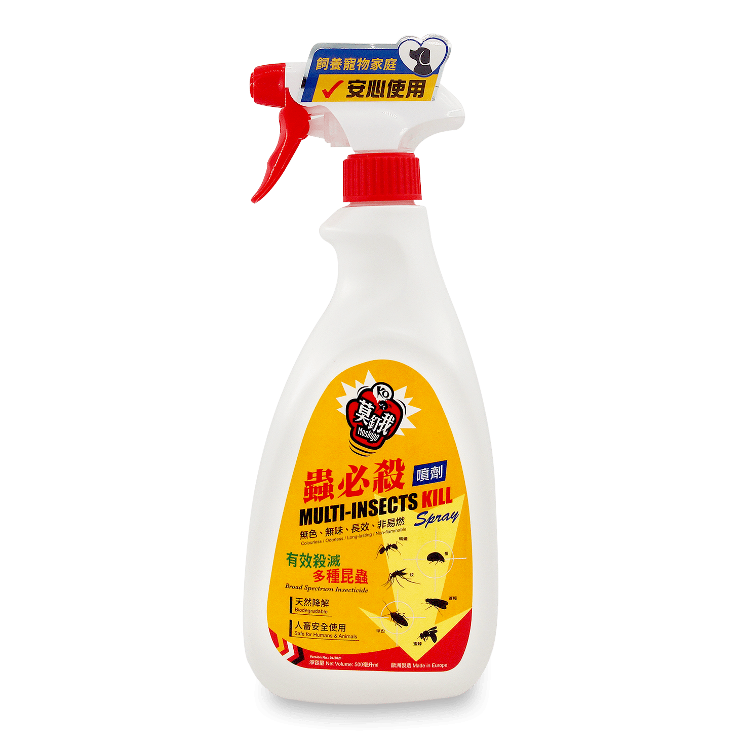 (打裝) 莫釘我蟲必殺噴劑 500ml x 12 Moskigo MULTI-INSECTS KILL Spray 500ml x 12